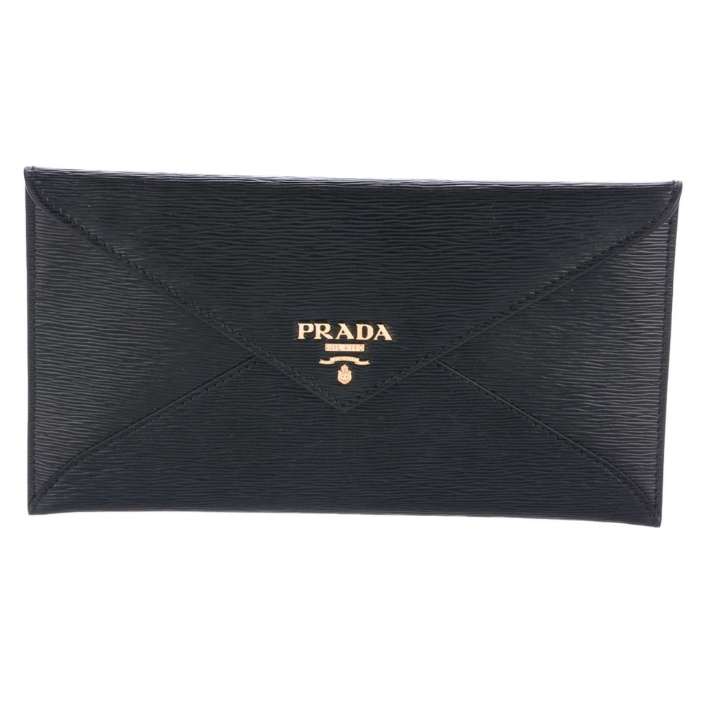 Prada Vitello Envelope Wallet with box and shopping bag
